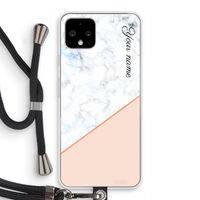 Marmer in stijl: Pixel 4 Transparant Hoesje met koord