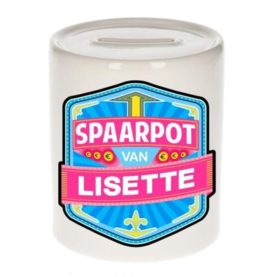 Kinder spaarpot met naam - Lisette - keramiek - met dop - wit - Sparen - Spaargeld van Lisette Kinder spaarpot met naam - Lisette - keramiek - met dop - wit - Sparen - Spaargeld van Lisette