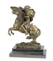 A BRONZE SCULPTURE OF NAPOLEON CROSSING THE ALPS
