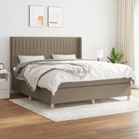 Boxspring met matras stof taupe 160x200 cm