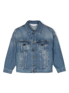 Palm Angels Kids veste en jean à logo imprimé - Bleu