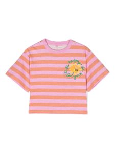 Stella McCartney Kids t-shirt rayé à fleurs - Rose