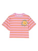 Stella McCartney Kids t-shirt rayé à fleurs - Rose - thumbnail