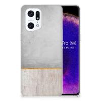 OPPO Find X5 Pro | Bumper Hoesje | Wood Concrete OPPO Find X5 Pro | Bumper Hoesje | Wood Concrete