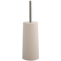 Toiletborstel in houder/WC-borstel - beige - kunststof - 35 cm