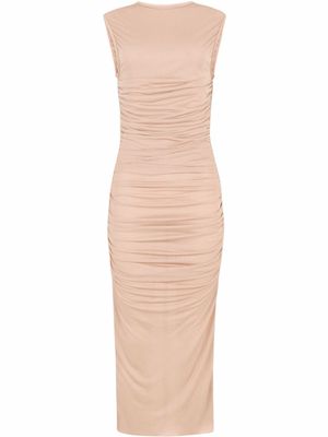Dolce & Gabbana robe mi-longue froncée - Tons neutres