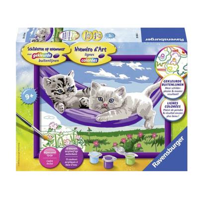 Ravensburger Schilderen op nummer kittens in de hangmat