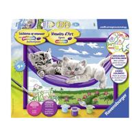 Ravensburger Schilderen op nummer kittens in de hangmat Ravensburger Schilderen op nummer kittens in de hangmat