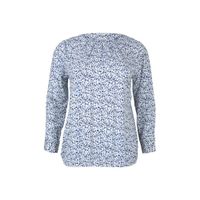 Tom Tailor My True Me top met all over print en plooien lichtblauw/blauw - thumbnail