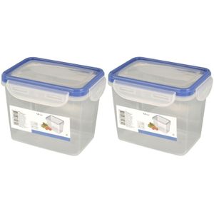 2x Voorraadbakjes/bewaarbakjes transparant 1000 ml