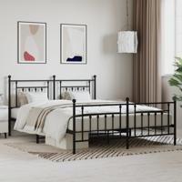 Bedframe met voetbord zonder matras metaal zwart 180x200 cm