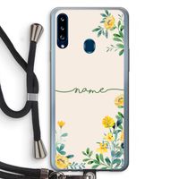 Gele bloemen: Samsung Galaxy A20s Transparant Hoesje met koord