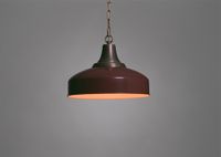 Biljartlamp antiek brons bordaux rood