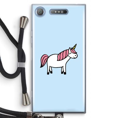 Eenhoorn: Sony Xperia XZ1 Transparant Hoesje met koord