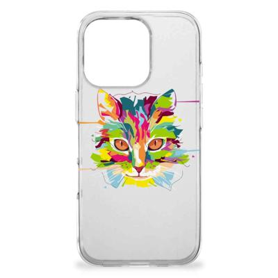 iPhone 16 Pro Telefoonhoesje met Naam Cat Color