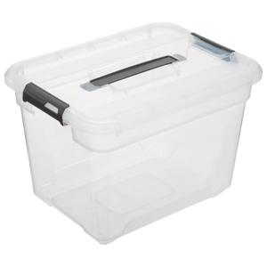 5Five opberg kist met deksel - Box - 18 liter - 39 x 29 x 27 cm - kunststof - transparant