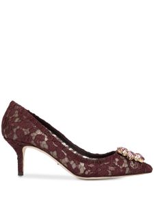 Dolce & Gabbana escarpins à ornements en cristal - Rouge
