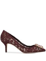 Dolce & Gabbana escarpins à ornements en cristal - Rouge