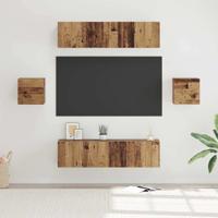 Tv-meubelset 6 pcs Oud hout Medium 30.5 x 30 x 30 cm