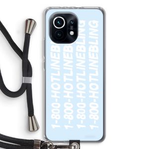Hotline bling blue: Xiaomi Mi 11 Transparant Hoesje met koord