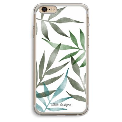 Tropical watercolor leaves: iPhone 6 Plus / 6S Plus Transparant Hoesje