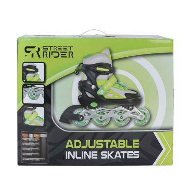 Street Rider inline skeelers groen/zwart verstelbaar, maat 29-32