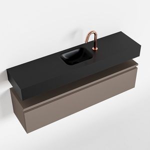 Toiletmeubel Mondiaz Andor | 120 cm | Meubelkleur Smoke | Lex vrijhangend wastafel Urban Midden | 1 kraangat