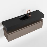 Toiletmeubel Mondiaz Andor | 120 cm | Meubelkleur Smoke | Lex vrijhangend wastafel Urban Midden | 1 kraangat