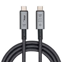 Akyga USB-kabel USB-C stekker, USB-C stekker 1.00 m Grijs AK-USB-45 - thumbnail