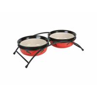 Voerbak voor katten Trixie Eat on Feet Zwart Rood Crème 300 ml Dubbel