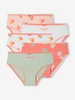 Set van 5 meisjesonderbroeken met print turquoiseblauw