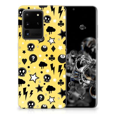 Silicone Back Case Samsung Galaxy S20 Ultra Punk Geel Silicone Back Case Samsung Galaxy S20 Ultra Punk Geel