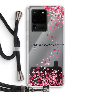 Hartjes en kusjes: Samsung Galaxy S20 Ultra Transparant Hoesje met koord