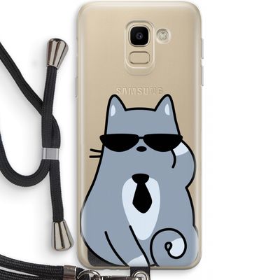 Cool cat: Samsung Galaxy J6 (2018) Transparant Hoesje met koord