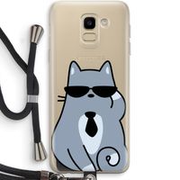 Cool cat: Samsung Galaxy J6 (2018) Transparant Hoesje met koord