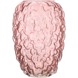 Blokker vaas glas bubbel roze