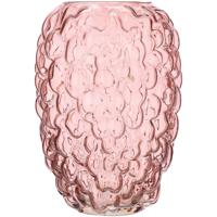 Blokker vaas glas bubbel roze