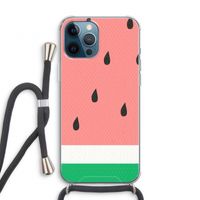 Watermeloen: iPhone 12 Pro Transparant Hoesje met koord