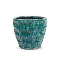 Serax Bloempot Sierpot Turquoise-Blauw D 22 cm H 19 cm - thumbnail