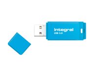 Integral 64GB USB3.0 DRIVE NEON BLUE UP TO R-100 W-30 MBS USB flash drive USB Type-A 3.2 Gen 1 (3.1 Gen 1) Blauw