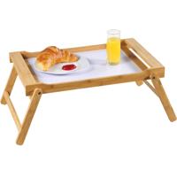 Kesper Bamboe houten dienblad - 33 x 55 cm - met inklapbare poten - Ontbijt op bed