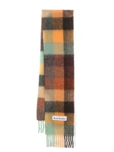 Acne Studios écharpe en mohair mélangé à rayures - Marron