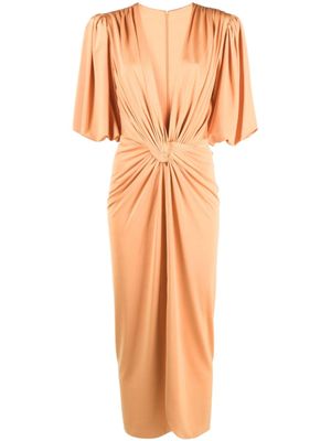 Costarellos robe mi-longue à détail torsadé - Orange