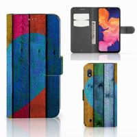 Samsung Galaxy A10 | Book Style Case | Wood Heart - Cadeau voor je Vriend