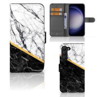 Samsung Galaxy S23 Plus | Bookcase | Marmer Wit Zwart - Origineel Cadeau Man