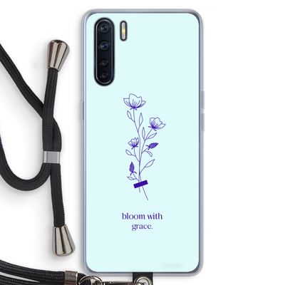 Bloom with grace: Oppo A91 Transparant Hoesje met koord