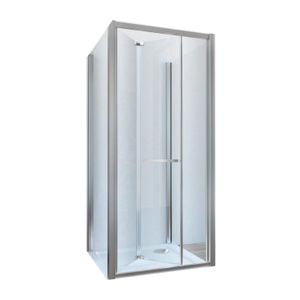 Douchecabine Lacus Ponza met Vouwdeur en Zijwanden Helder Glas Aluminium Profiel Chroom (alle maten)