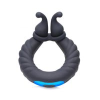 10X Cobra Dual Stimulation Silicone Cock Ring - Black