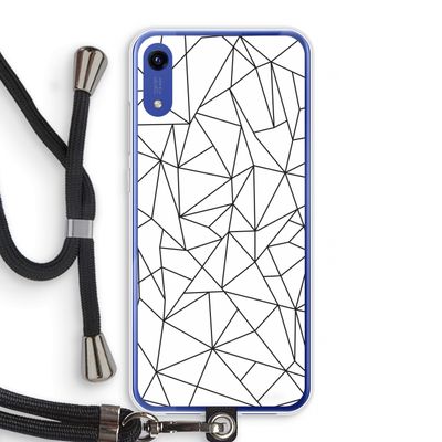 Geometrische lijnen zwart: Honor Play 8A Transparant Hoesje met koord