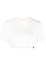 Courrèges t-shirt crop à manches courtes - Blanc